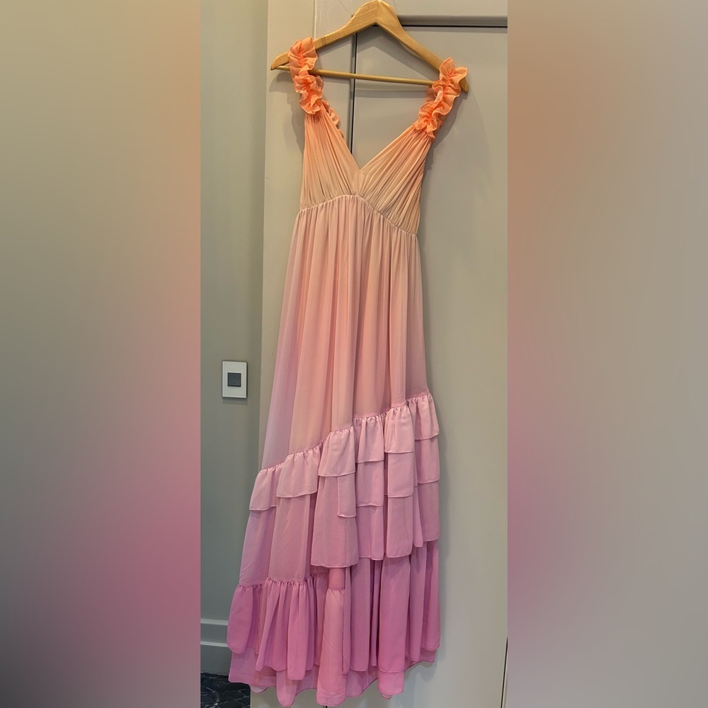 BHLDN Anthropologie V Neck Ombré Maxi Dress - worn once - Picture 6 of 12